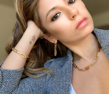 Load image into Gallery viewer, Camila Paperclip Removable Link Earrings in gold