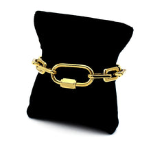 Load image into Gallery viewer, Brie Oval Link Carabiner  Statement Bracelet
