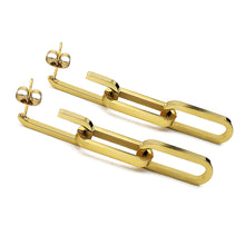 Load image into Gallery viewer, Camila Paperclip Removable Link Earrings in gold