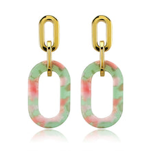 Load image into Gallery viewer, Gianna Flor Oval Link Earrings in gold