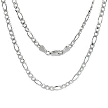 Load image into Gallery viewer, Sanza Jewelry Figaro Silver Chain 6mm & 4mm