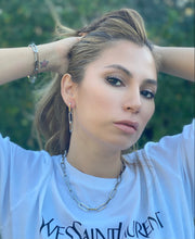 Load image into Gallery viewer, Camila Paperclip Removable Link Earrings in silver