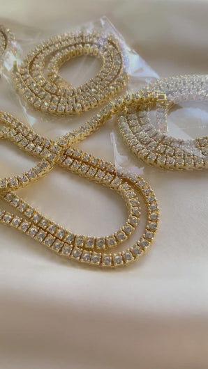 gold plated tennis necklaces with cubic zirconia 