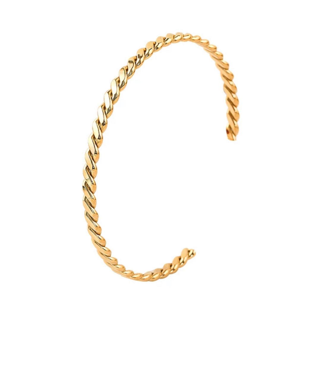 Gold twisted bracelet bangle 