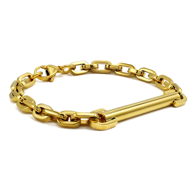 Celeste Oval Link Bar Bracelet in gold