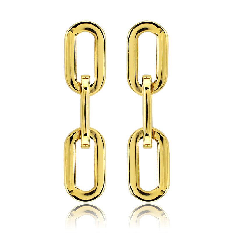 Gianna Oval Link Earrings in gold