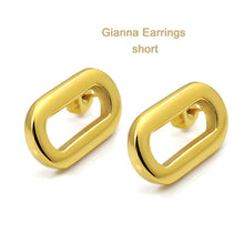 Charger l&#39;image dans la galerie, Gianna Oval Link Earrings in gold
