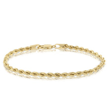 Cargar imagen en el visor de la galería, womens or mens Gold plated rope chain bracelet
