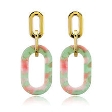 Load image into Gallery viewer, Gianna Flor Oval Link Earrings in gold
