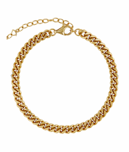 Cargar imagen en el visor de la galería, cuban link bracelet gold plated stainless steel
