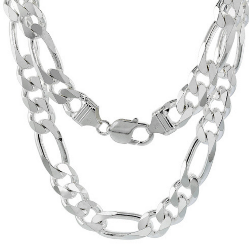 Figaro Chain 10mm & 8mm Silver