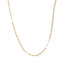 Cargar imagen en el visor de la galería, gold paperclip chain link necklace with lobster clasp closure
