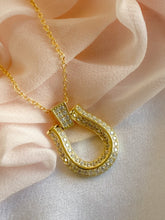 Load image into Gallery viewer, Vail horseshoe necklace 24k gold .925 sterling silver
