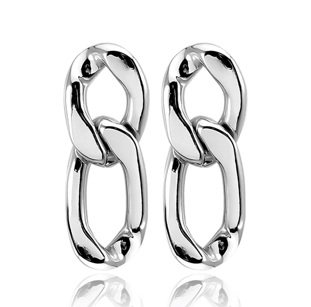 Silver Curb link earrings