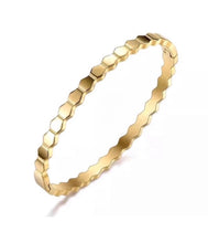 Load image into Gallery viewer, Heather honeycomb gold bangle
