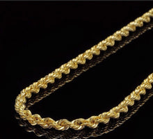 Load image into Gallery viewer, sanza jewelry men&#39;s rope chain in yellow 14 karat gold filled. Hypoallergenic, tarnish resistant and water resistant. High quality affordable luxury. 
